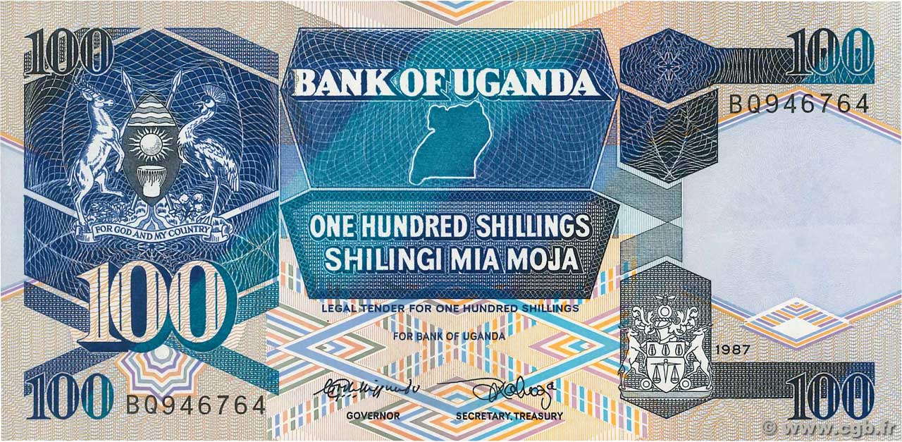 100 Shillings OUGANDA 1987 P.31a NEUF