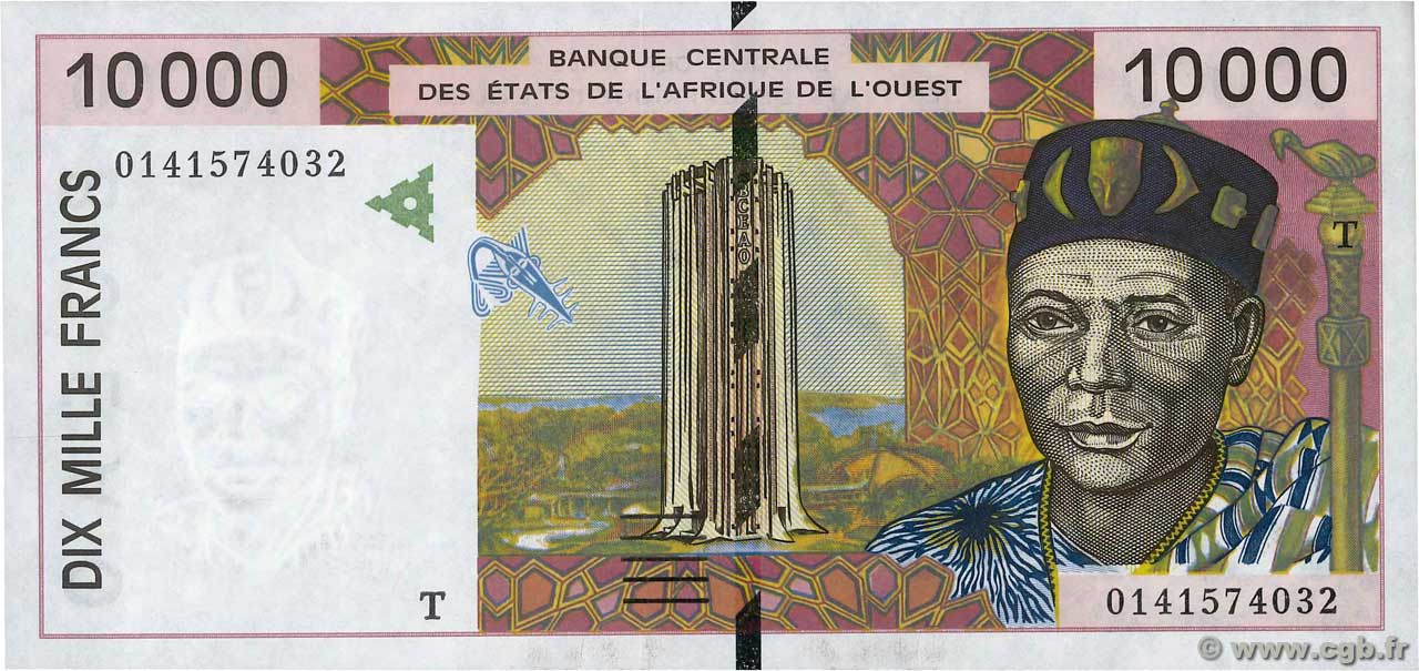 10000 Francs ÉTATS DE L AFRIQUE DE L OUEST 2001 P.814Tj NEUF