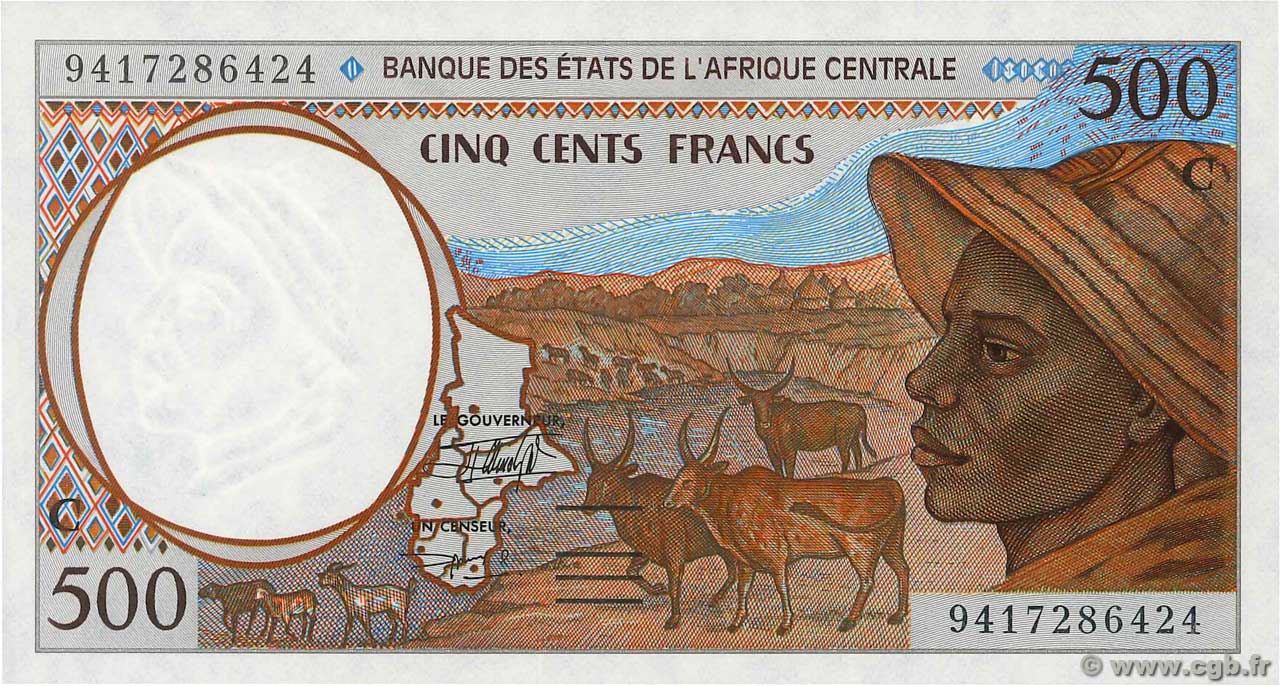 500 Francs type 1993C CONGO 1994 A.224Cb NEUF