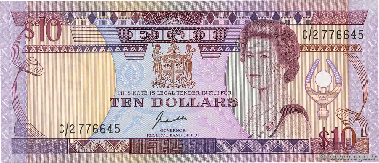 10 Dollars FIDJI 1989 P.092a NEUF