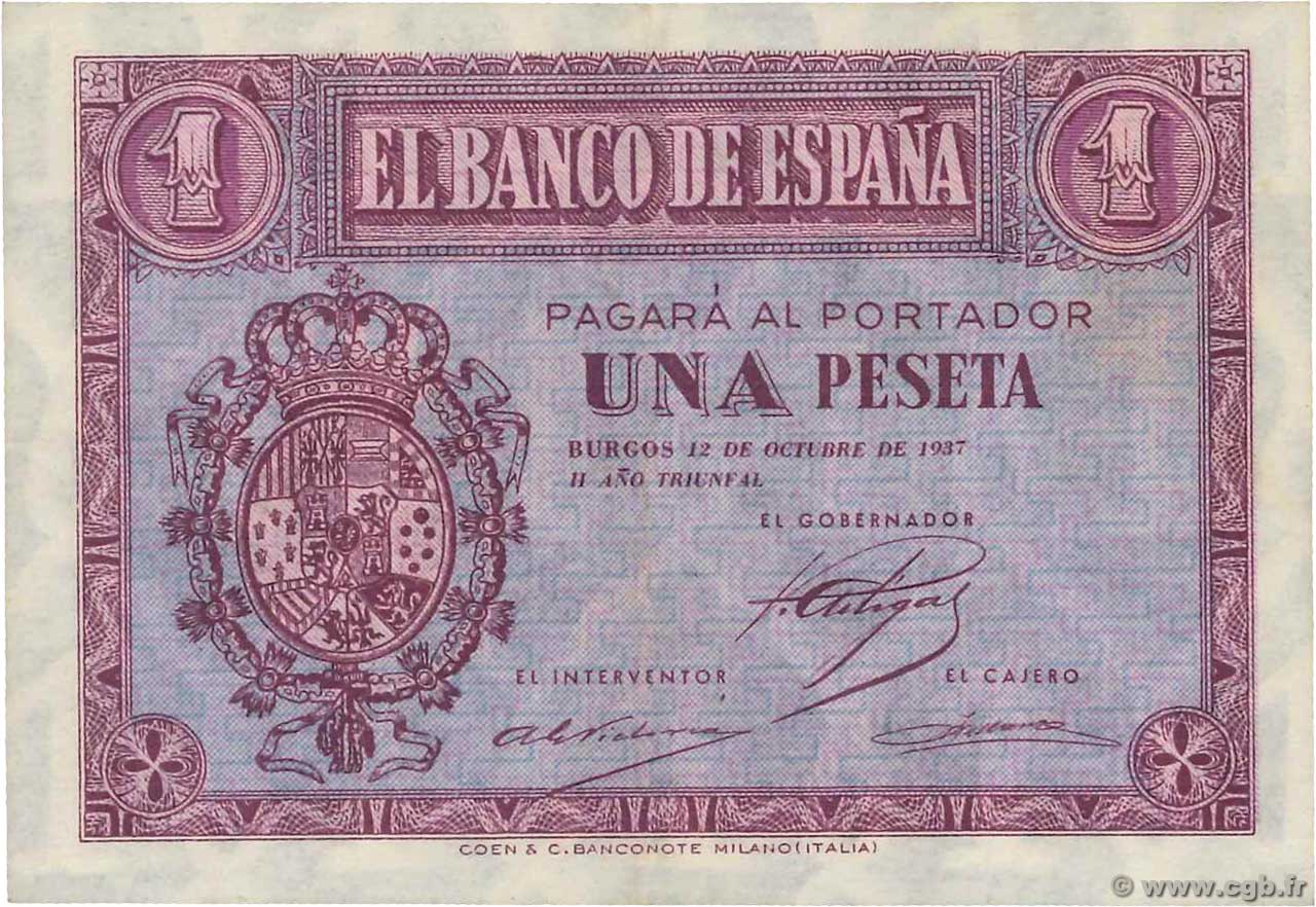 1 Peseta ESPAGNE 1937 P.104a SPL