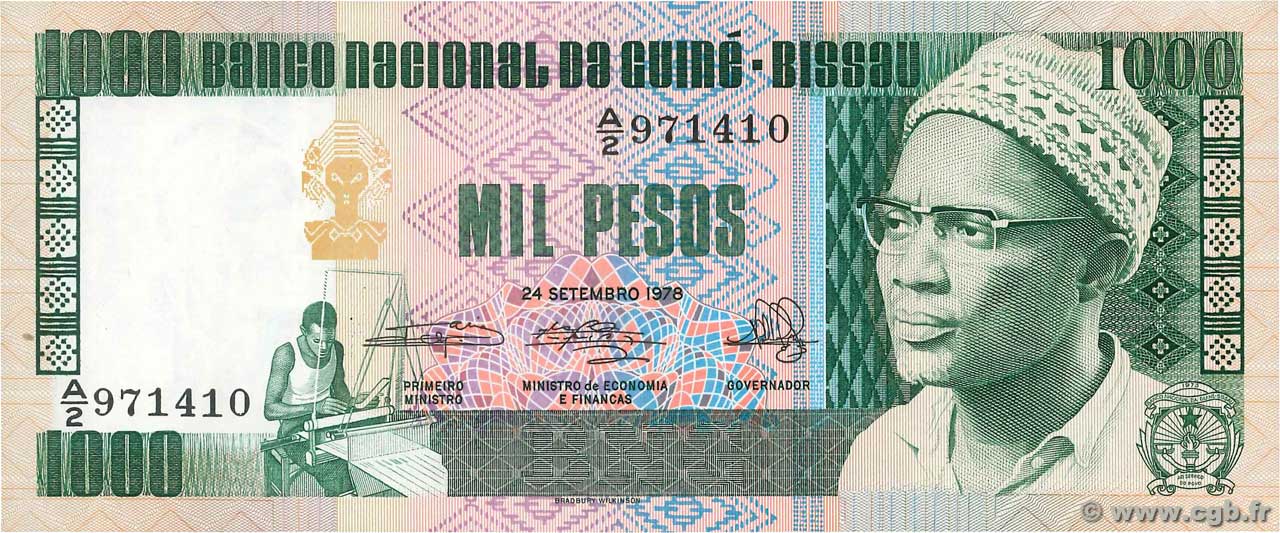 1000 Pesos GUINEA-BISSAU 1978 P.08b UNC