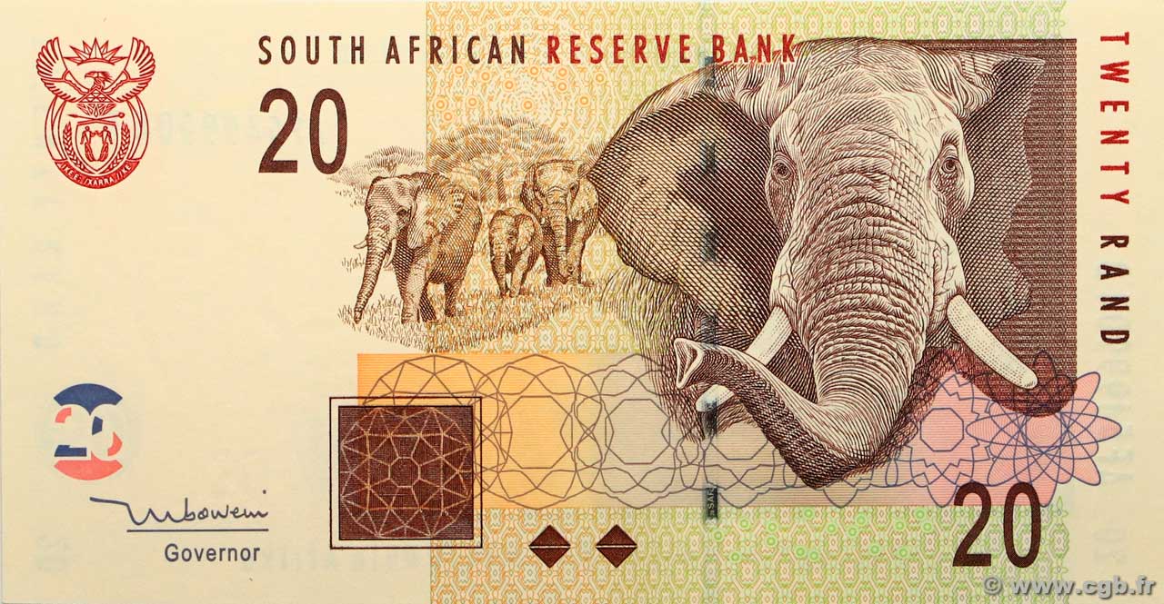 20 Rand SUDAFRICA  2005 P.129a FDC