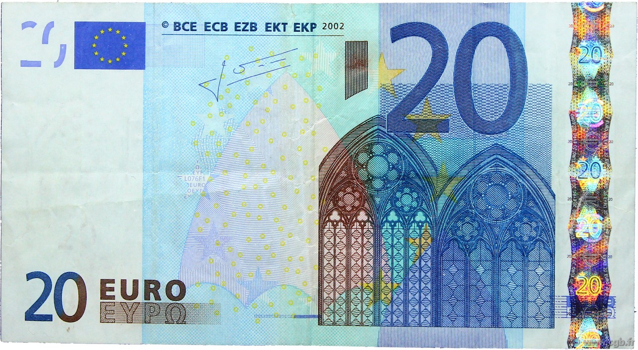 20 Euro Fauté EUROPE  2002 €.120.26 TB