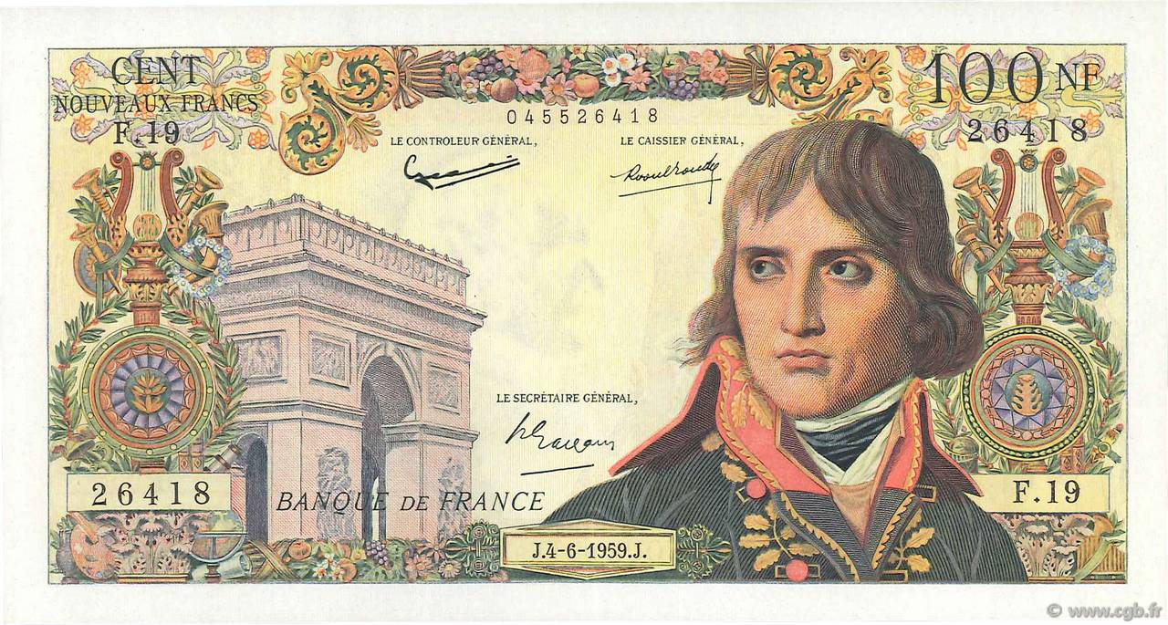 100 Nouveaux Francs BONAPARTE FRANCE  1959 F.59.02 SUP