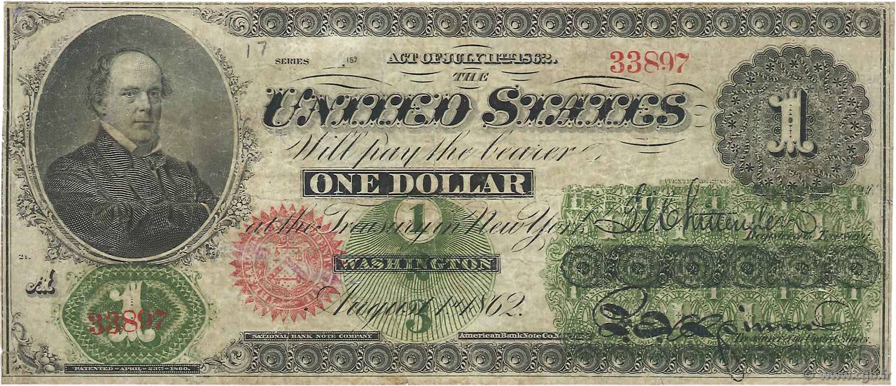 1 Dollar ÉTATS-UNIS D AMÉRIQUE  1862 P.128 TB