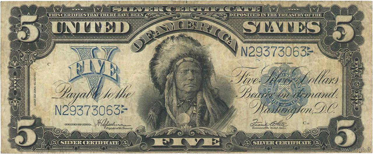 5 Dollars ÉTATS-UNIS D AMÉRIQUE  1899 P.340 TB+