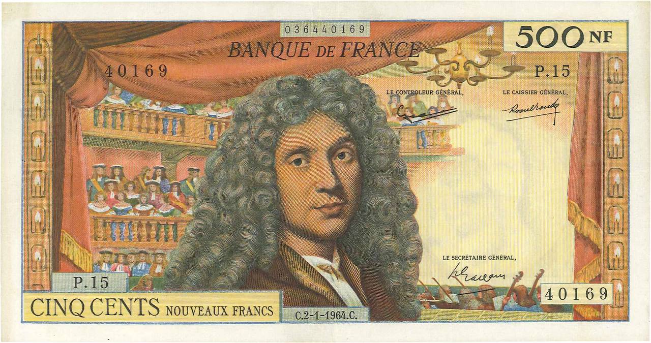 500 Nouveaux Francs MOLIÈRE FRANCE  1964 F.60.06 TTB+