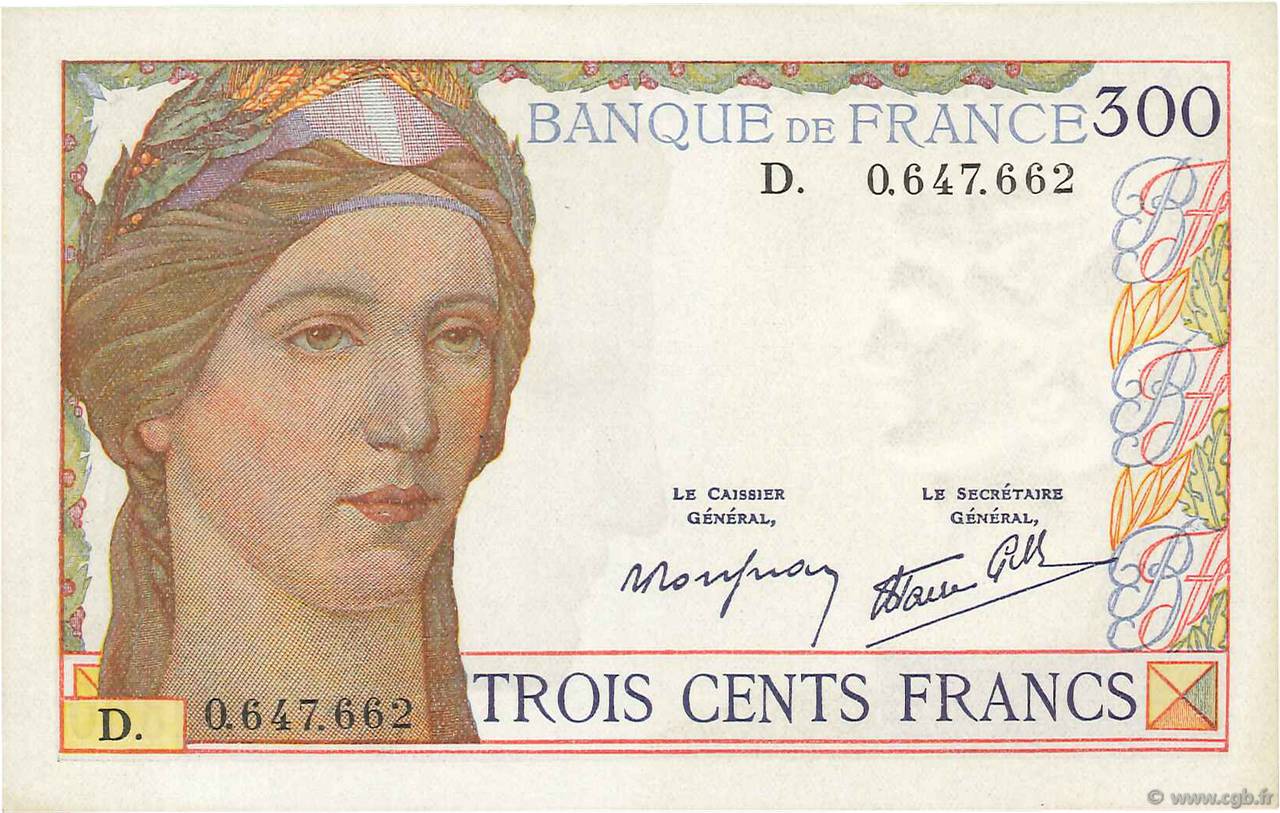 300 Francs FRANCE  1938 F.29.01 SPL