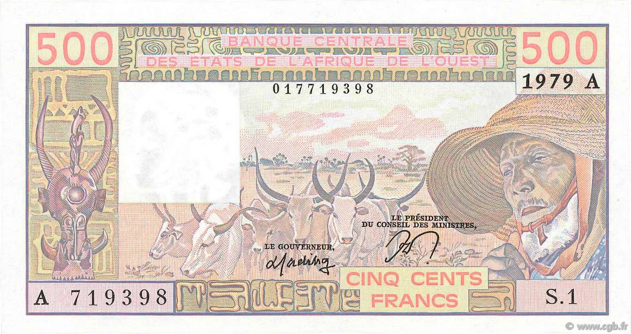 500 Francs ÉTATS DE L AFRIQUE DE L OUEST  1979 P.105Aa pr.NEUF