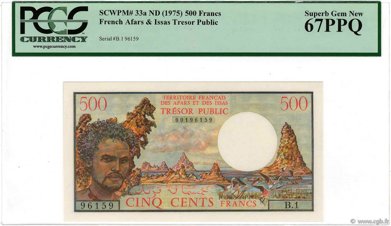 500 Francs FRENCH AFARS AND ISSAS  1975 P.33 UNC