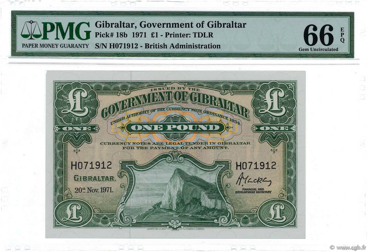 1 Pound GIBILTERRA  1971 P.18b FDC