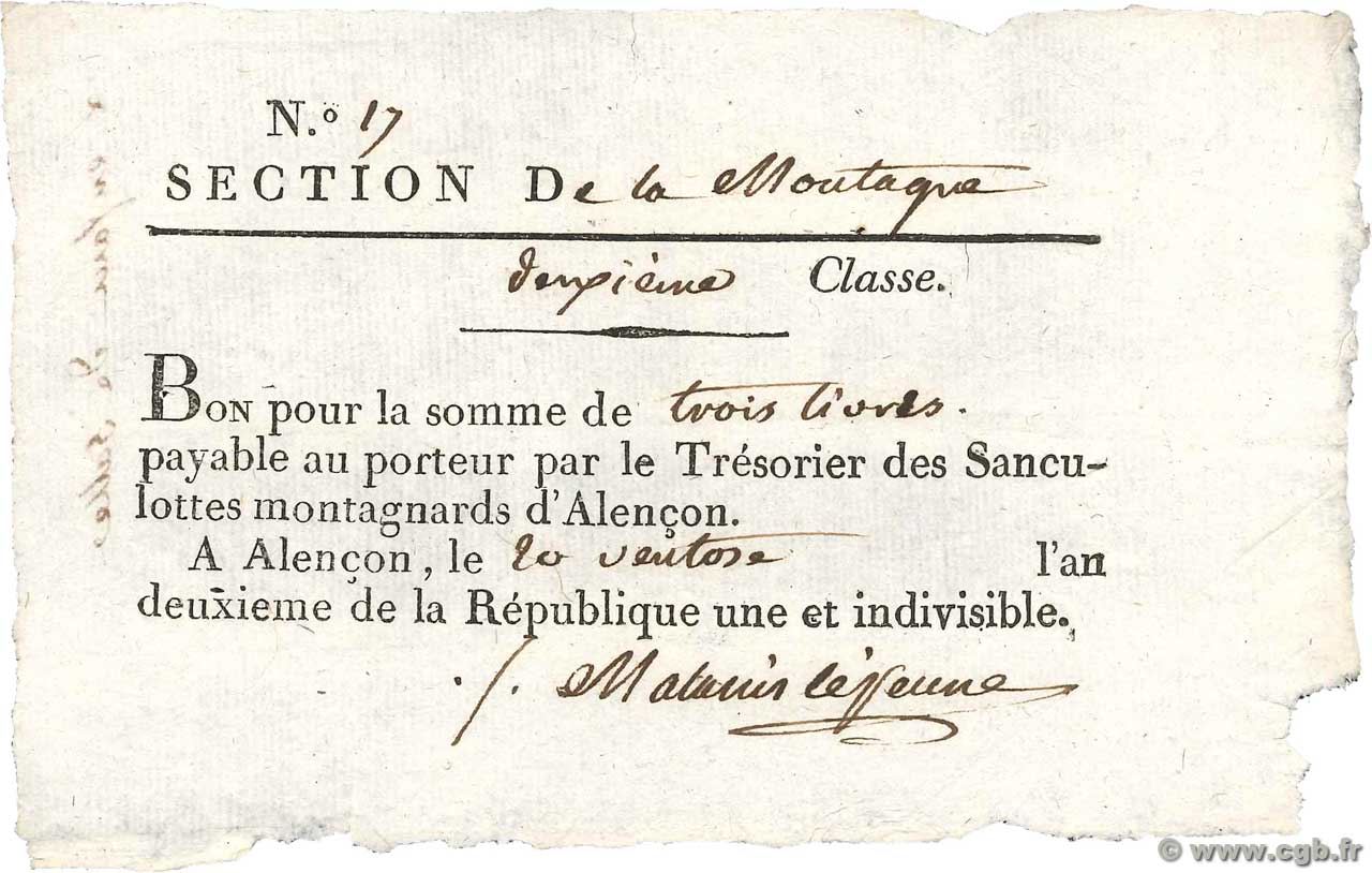 3 Livres FRANCE  1794 Kol.61.096var SUP