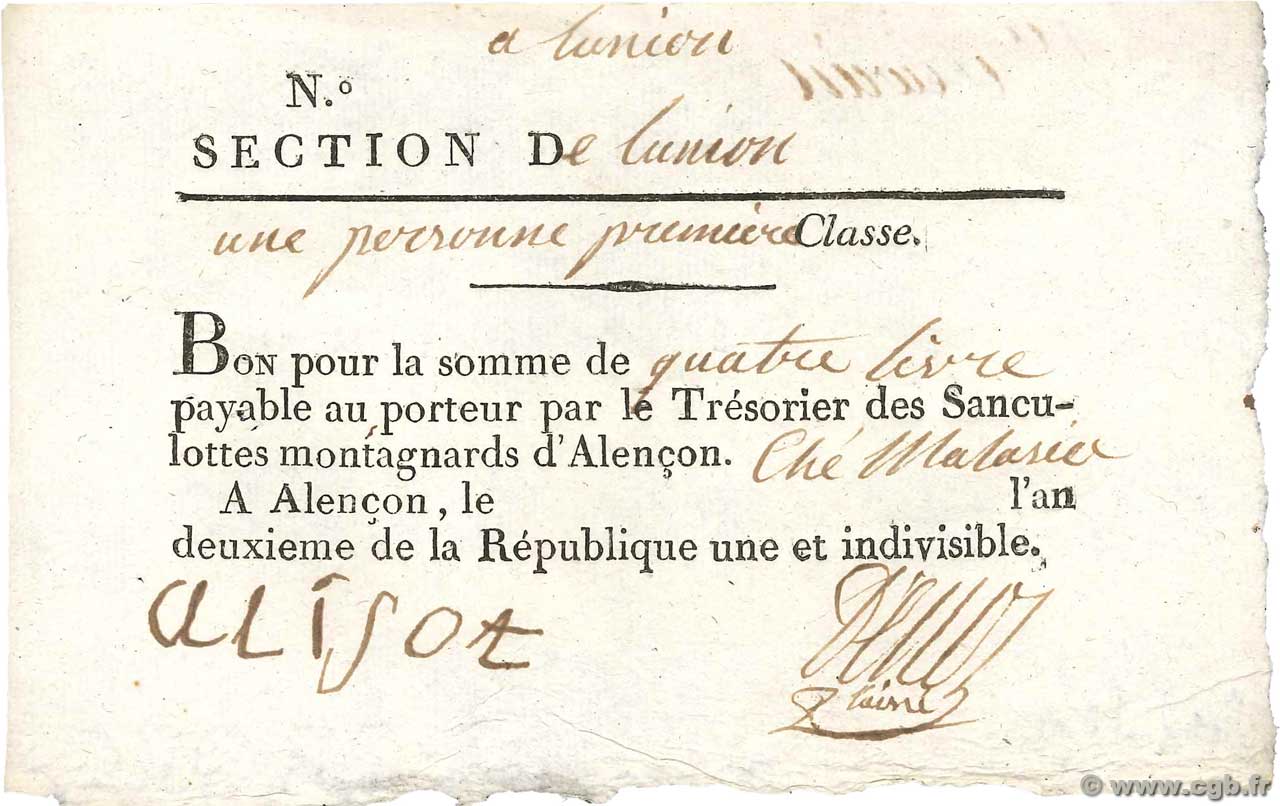 4 Livres FRANCE 1794 Kol.61.100var SUP