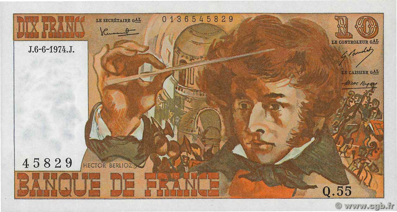 10 Francs BERLIOZ FRANCE 1974 F.63.05 NEUF