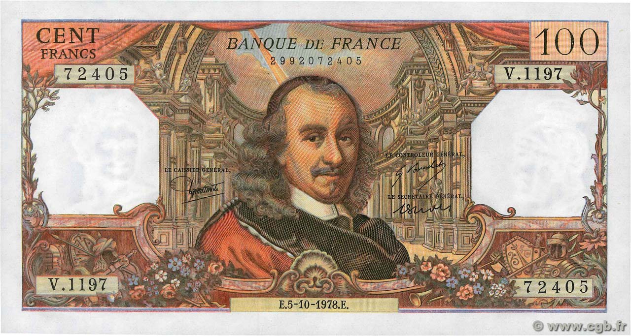 100 Francs CORNEILLE FRANCE 1978 F.65.63 pr.NEUF