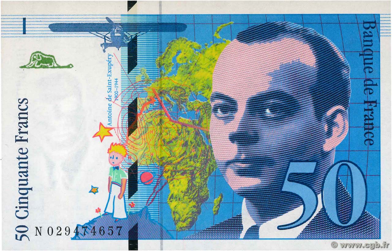 50 Francs SAINT-EXUPÉRY modifié FRANCE 1996 F.73.02 UNC