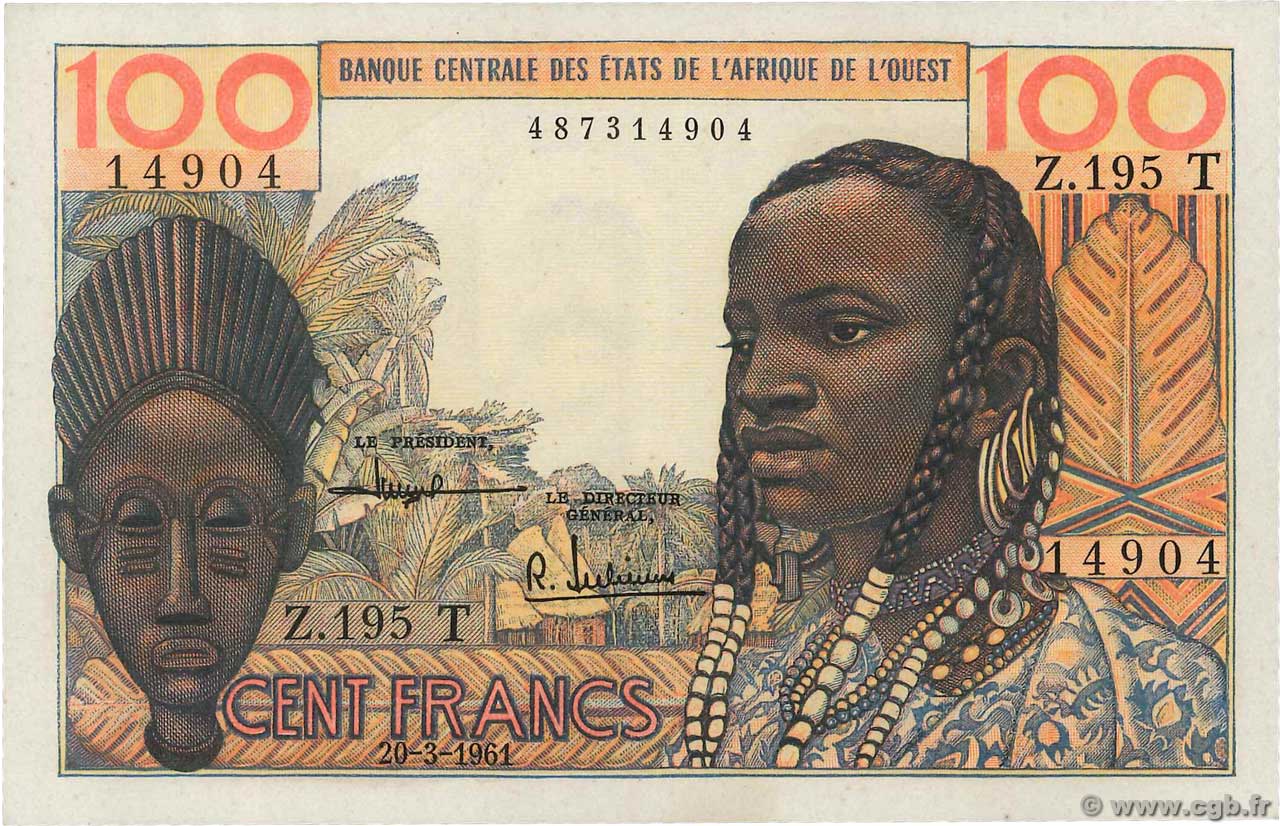 100 Francs STATI AMERICANI AFRICANI  1961 P.801Tc AU