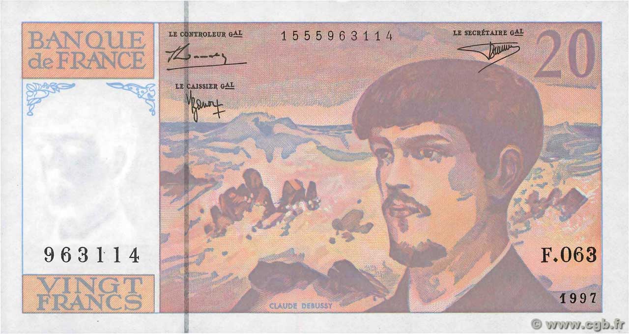 20 Francs DEBUSSY Modifié FRANCE  1997 F.66ter.02-63 NEUF