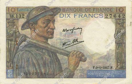 10 Francs MINEUR FRANCE  1947 F.08.17 TTB+