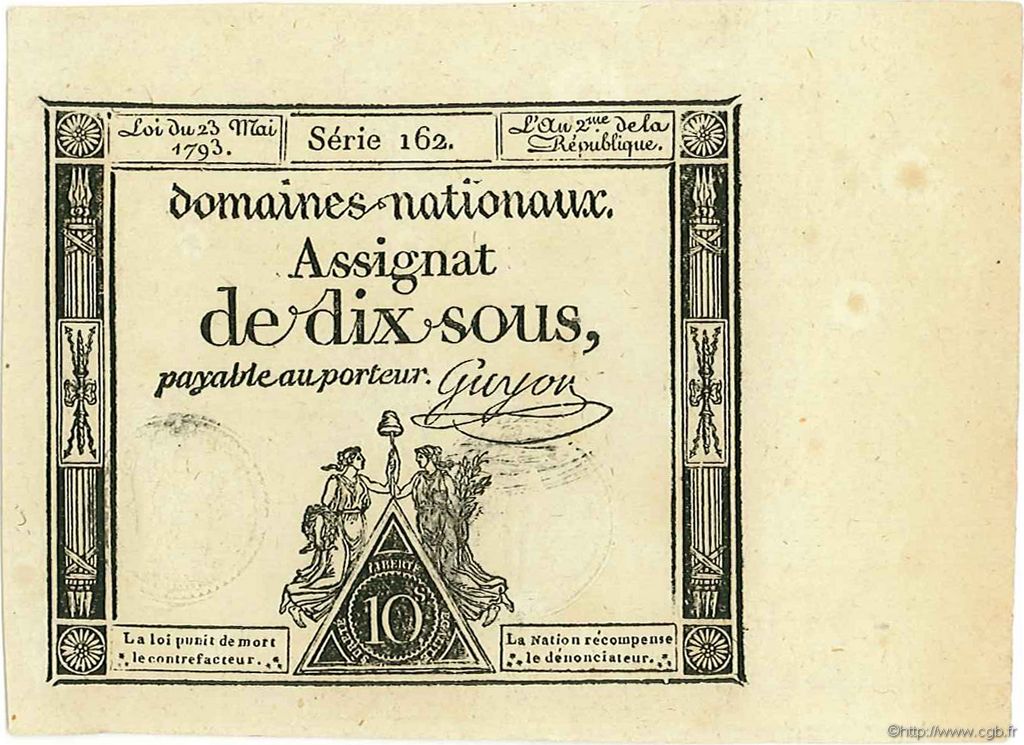 10 Sous FRANCE  1793 Ass.40b NEUF