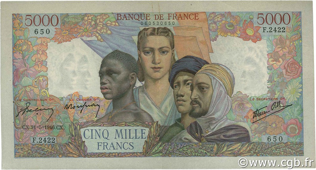5000 Francs EMPIRE FRANÇAIS FRANCE  1946 F.47.54 TTB+