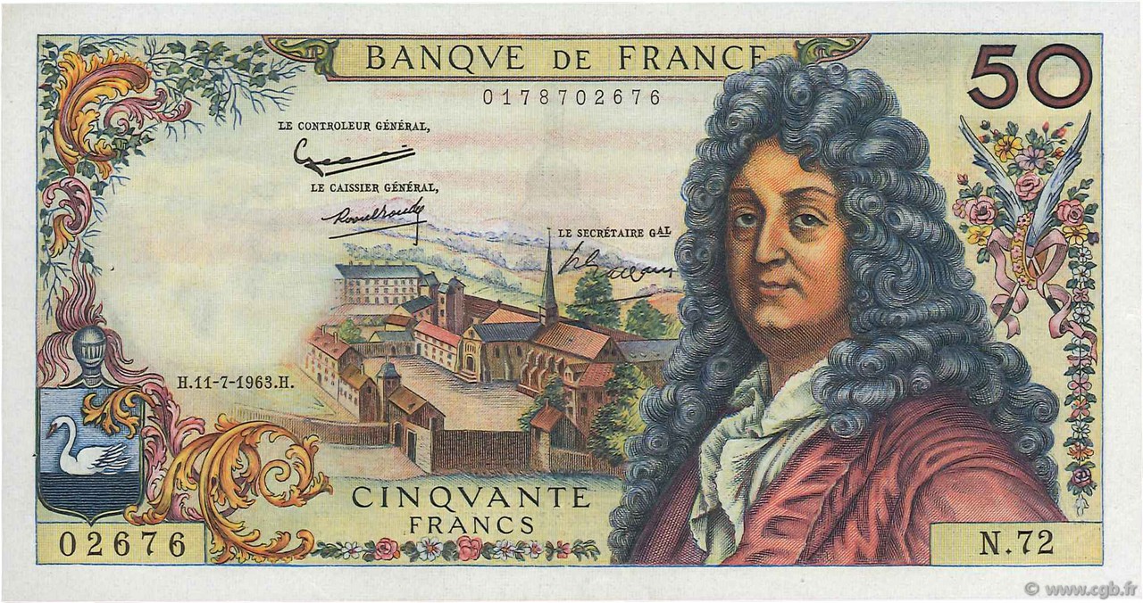 50 Francs RACINE FRANCE 1963 F.64.06 pr.SUP
