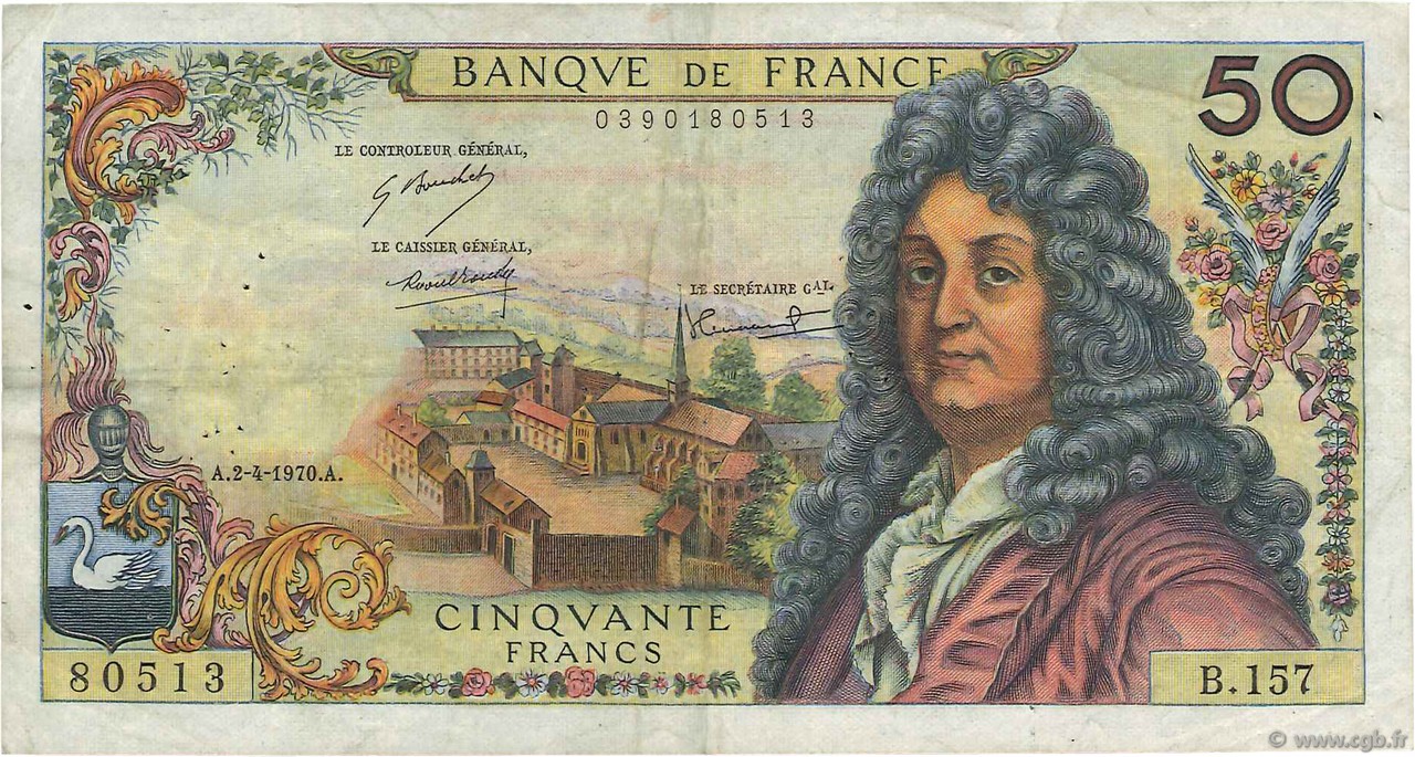 50 Francs RACINE FRANCE  1970 F.64.16 TB