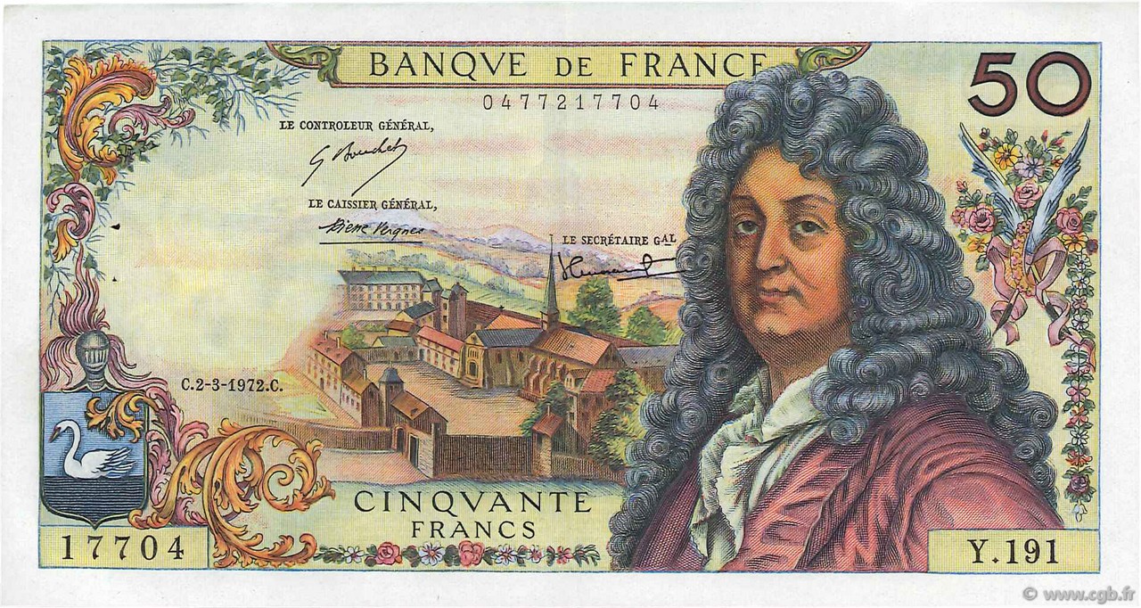 50 Francs RACINE FRANKREICH  1972 F.64.20 VZ+