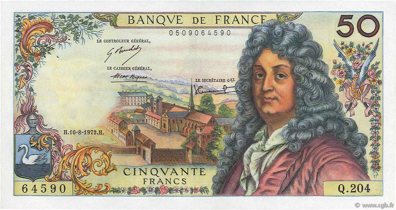 50 Francs RACINE FRANCE  1972 F.64.21 pr.SPL
