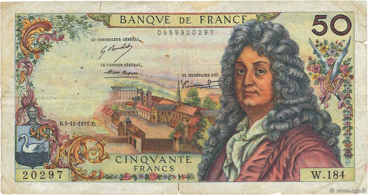 50 Francs RACINE FRANCE  1971 F.64.19 B