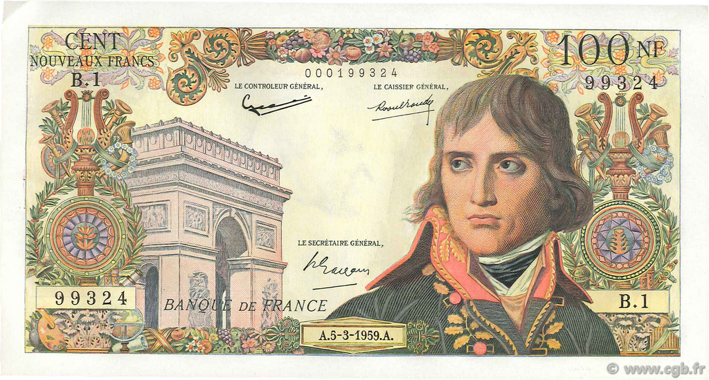 100 Nouveaux Francs BONAPARTE FRANCE  1959 F.59.01 pr.SPL