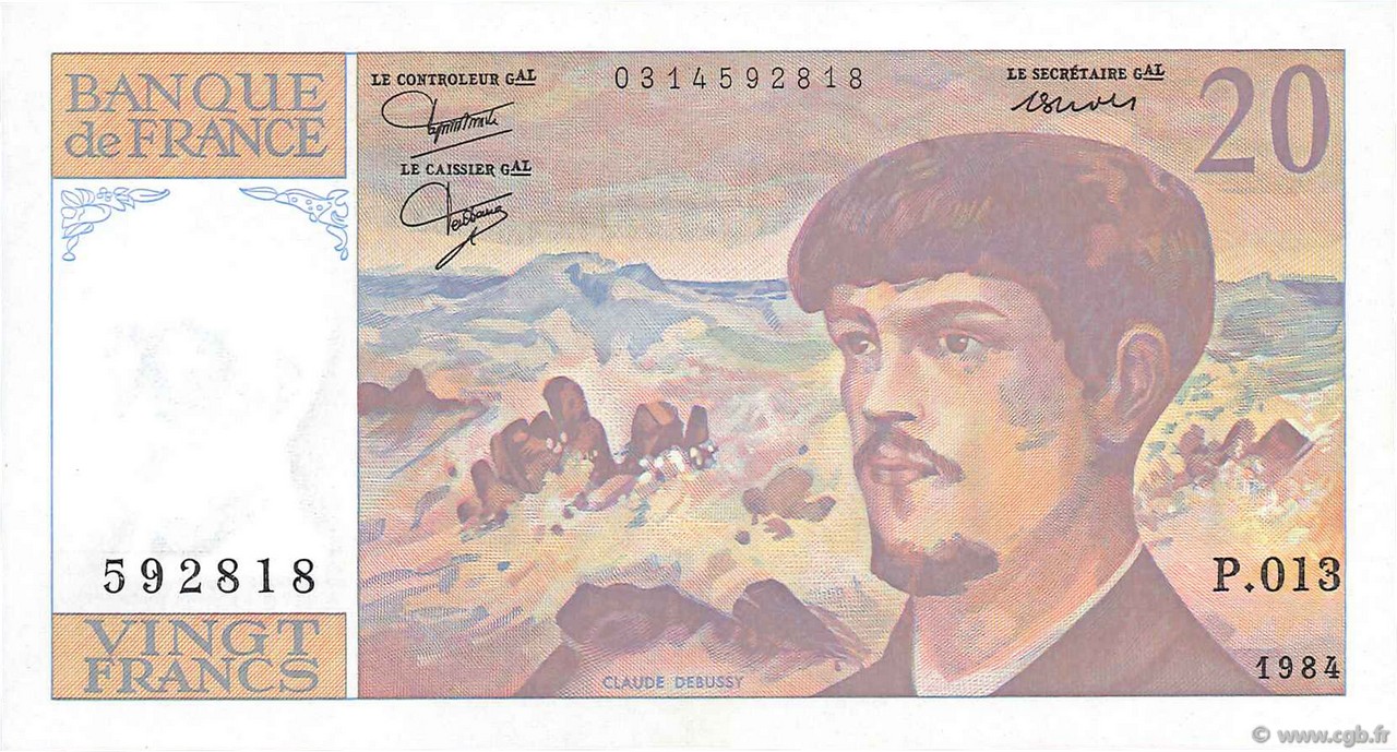 20 Francs DEBUSSY FRANCE  1984 F.66.05 pr.NEUF