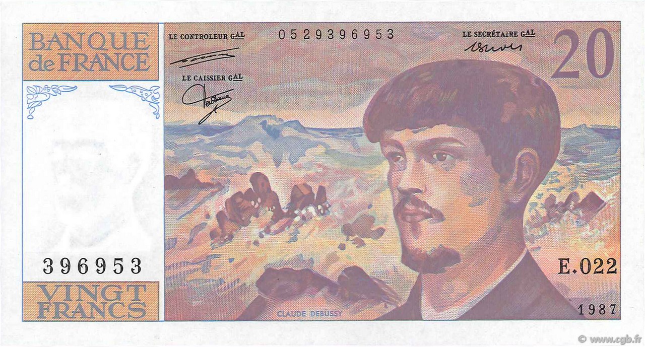 20 Francs DEBUSSY FRANCE  1987 F.66.08 pr.NEUF