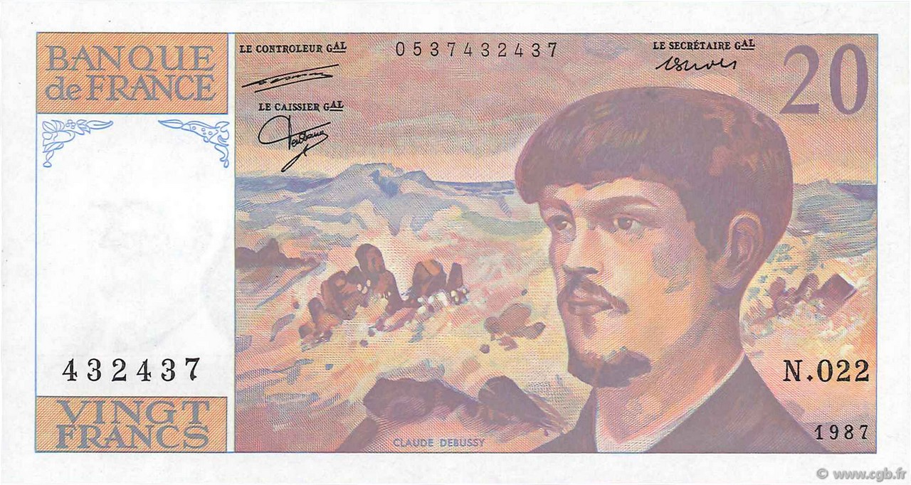 20 Francs DEBUSSY FRANCE  1987 F.66.08 pr.NEUF