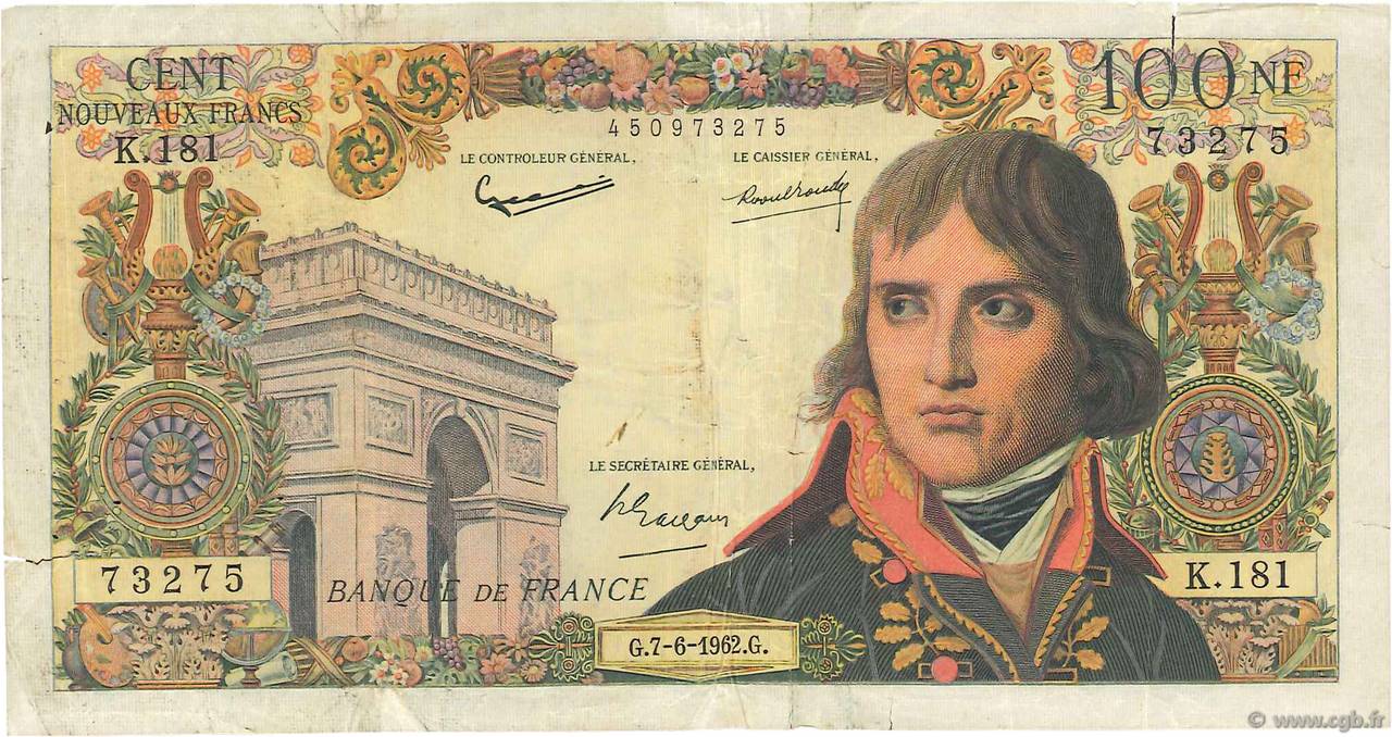 100 Nouveaux Francs BONAPARTE FRANCE  1962 F.59.16 pr.TB