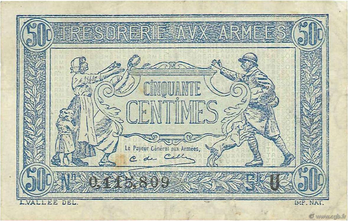 50 Centimes TRÉSORERIE AUX ARMÉES 1919 FRANCE  1919 VF.02.04 TB+
