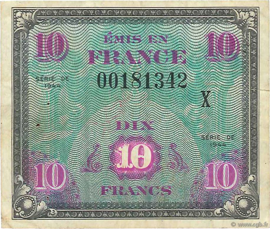 10 Francs DRAPEAU FRANCE  1944 VF.18.02 pr.TTB