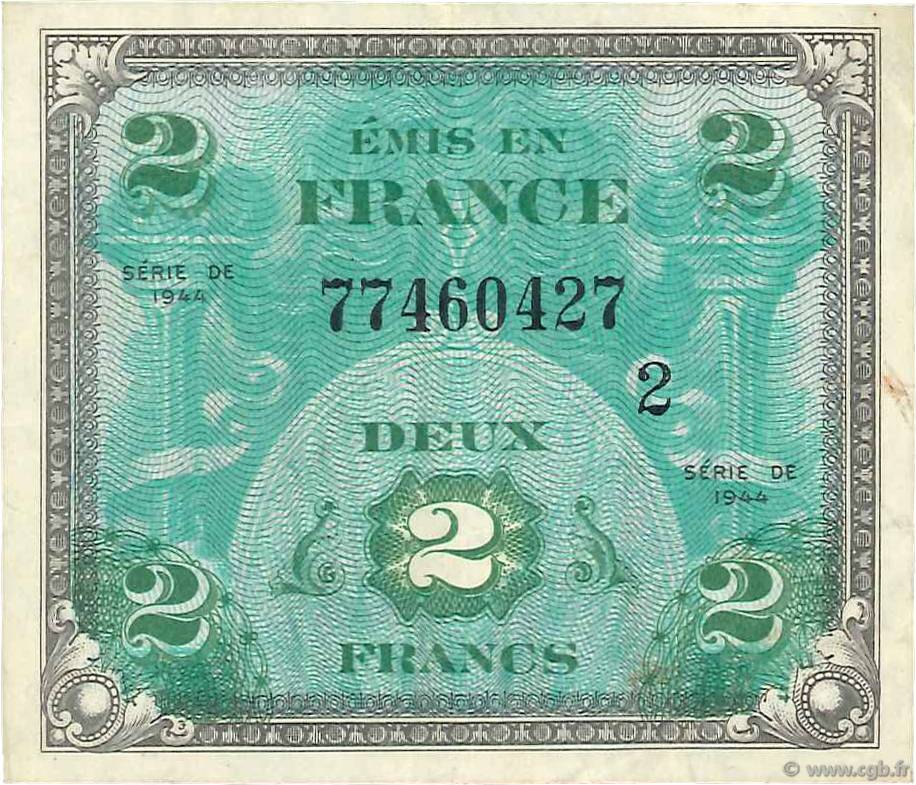 2 Francs DRAPEAU FRANCE  1944 VF.16.02 TTB