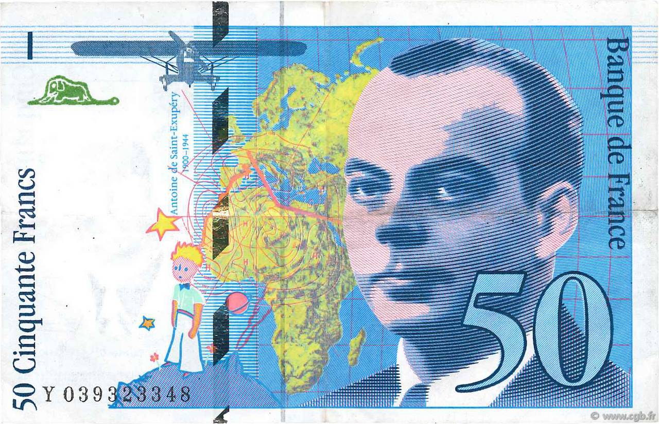 50 Francs SAINT-EXUPÉRY Modifié FRANCE  1997 F.73.04 TTB