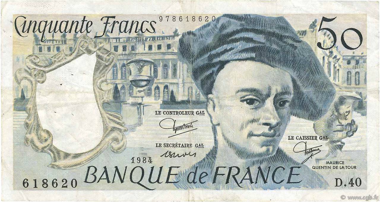 50 Francs QUENTIN DE LA TOUR FRANCE  1984 F.67.10 TTB