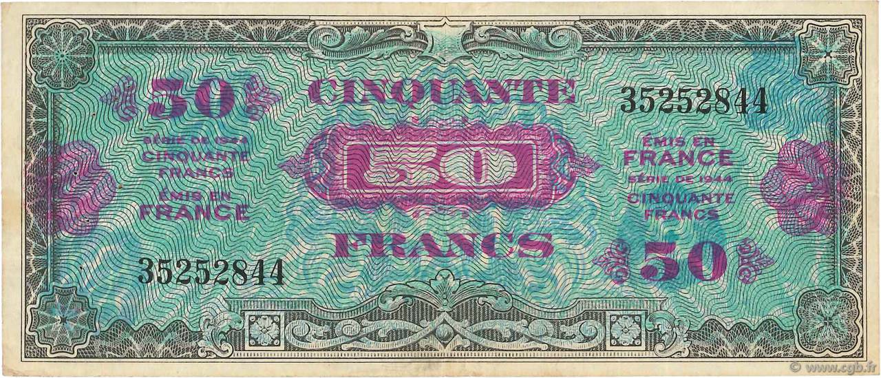 50 Francs DRAPEAU FRANCE  1944 VF.19.01 F