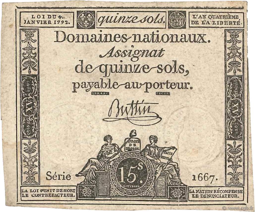 15 Sols FRANCE 1792 Ass.24a TB+