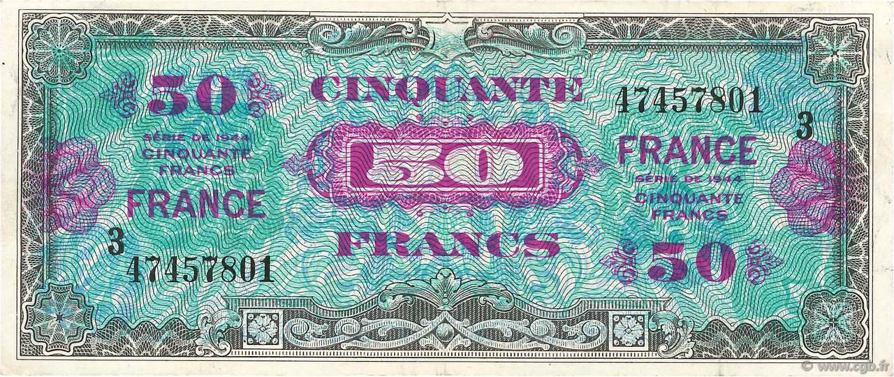 50 Francs FRANCE FRANCE  1945 VF.24.03 TTB