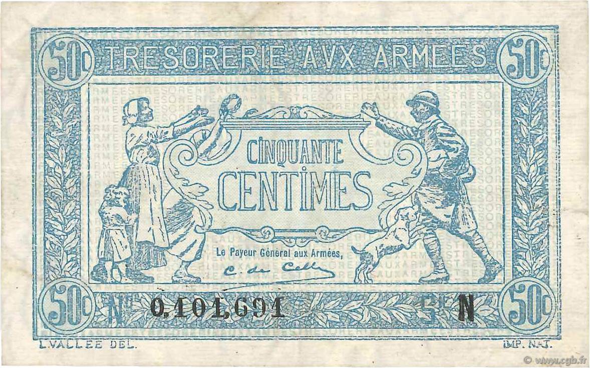 50 Centimes TRÉSORERIE AUX ARMÉES 1917 FRANCE  1917 VF.01.14 TTB