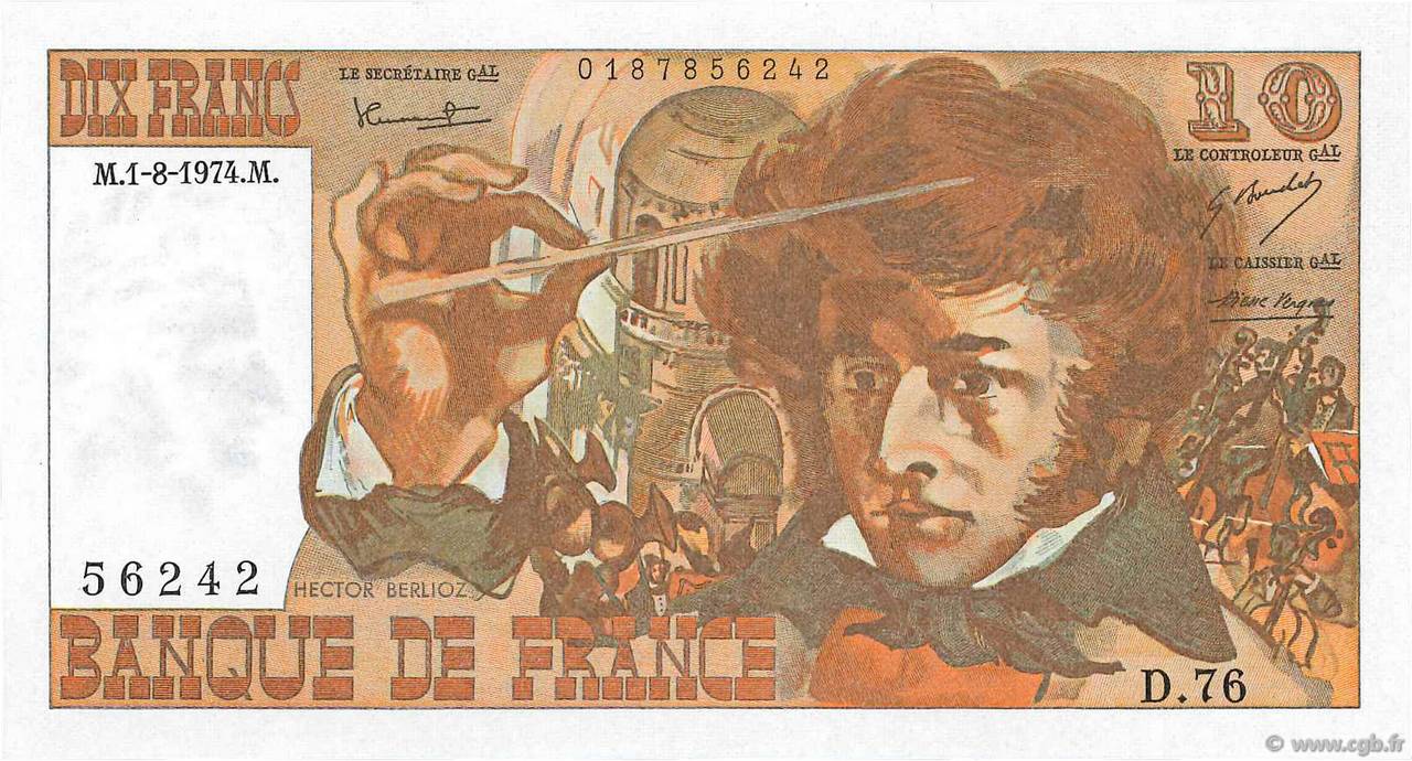 10 Francs BERLIOZ FRANCE 1974 F.63.06 pr.NEUF