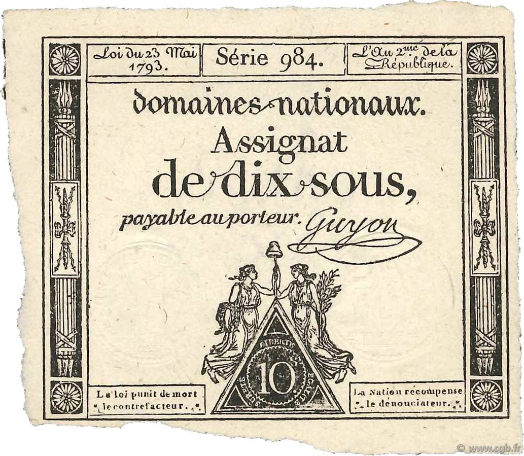 10 Sous variété FRANCE 1793 Ass.40d SUP+