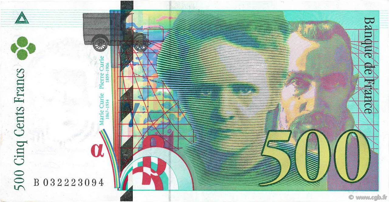500 Francs PIERRE ET MARIE CURIE FRANCE 1995 F.76.02 SUP
