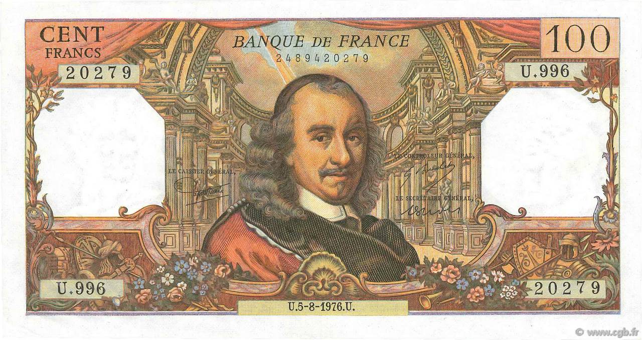 100 Francs CORNEILLE FRANCE 1976 F.65.54 SUP+