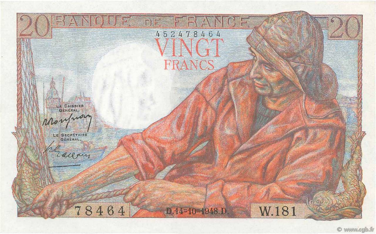 20 Francs PÊCHEUR FRANCE 1948 F.13.13 pr.NEUF